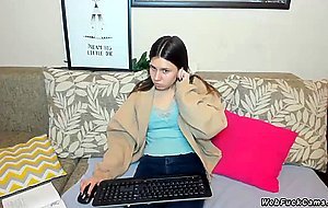 Brunette amateur teen on her webcam
