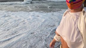 Blonde Amateur with Big Tits Is Walking Without a Bra