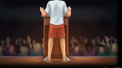 Horny Teacher Slurps My Cock On Stage During Assembly