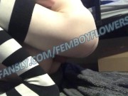 Femboy struggles to take roommates cock and get creampied (full vid + aftermath on fansly)