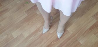 New Stockings for Creaming in Nude Pumps