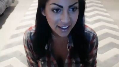 Solo camgirl was asked to show her big natural tits by her horny fans