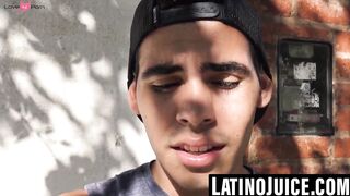 Latino hunk gets topped and painted with hot jizz