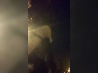 Wench Screws Herself Against a Lamppost