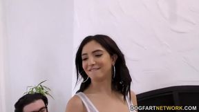 Petite blonde Jane Wilde gets big black cock in her ass