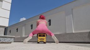Booty Bounce Overload – Riding My Mercedes Toy Dump Truck In Leggings.