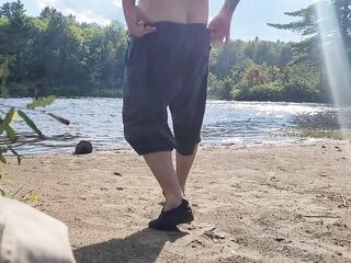 Very Shy Slender dipping at the beach