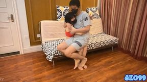 Lapsitting on a sexy girl in the room #SK099