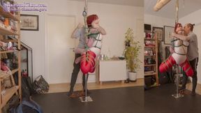 Girl Tied Up On Pole, Pussy Spanking & Magic Wand - Shibari Hashira Semenawa Play - Verified Amateurs