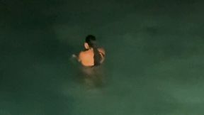 Naked Island Girl Ocean Swimming