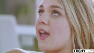 Blonde bombshell Gabbie Carter with big natural tits gets her ass pounded doggy style by Markus Dupree before a nasty anal creampie