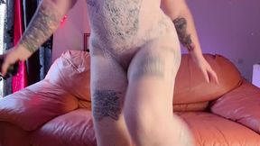 pussy play with huge black dildo
