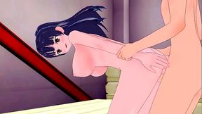 Busty anime babe gets rough penetration in classroom