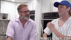 Bearded daddy raw penetrates his stepson missionary style