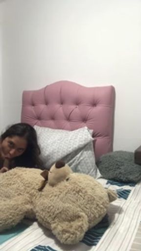 I catch my roommate masturbating and fuck her.