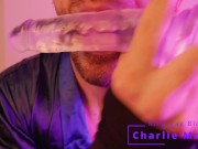 Sloppy BLOWJOB while GAGGED - DEEPTHROAT training & Ring-gag | BDSM | Charlie Moon |