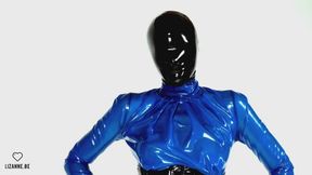 Blue dress black hood
