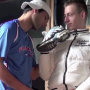 Slut twink submissive to sneakers of Matt