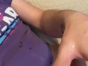 Two hand solo cumshot