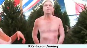 Teen GF gets paid to fuck in public