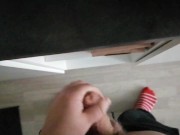 19-Year-Old jerks off in front of a mirror