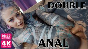 4K - DOUBLE ANAL Hardcore Tattooed Fuck