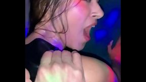 Latina seduces in the club with wild passion