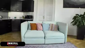 Tiny Redhead Katy Rose takes double penetration from a big black cock