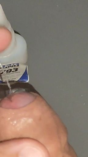 Extreme Method of Gluing the Glans with Super Glue.
