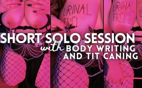 Short solo session: Tolerance training with tit caning
