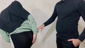 Persian girl bent over moans as she gets fucked in doggystyle and side fuck