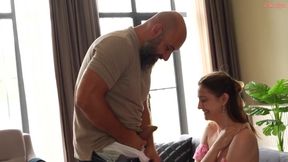 Hubby Destroys Babysitter Ass Cums Gushing in Wife and Slut Mouths