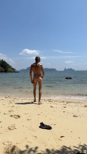 Naked walk on the beach