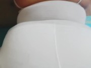 BBW ripped leggings POV doggy with dildo