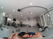 VRB Gay Bareback sex fantasy in the gym with muscle asian Jkab Dale VR Porn