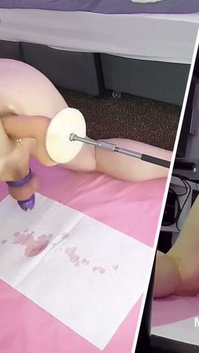 Anal dildo orgasms whilst locked in chastity for DILF Mike   Clip 2
