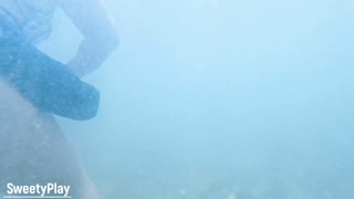 Underwater anal milk enema and farting