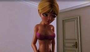 Mommy and petite dickgirl - 3D Futa Family Masturbation