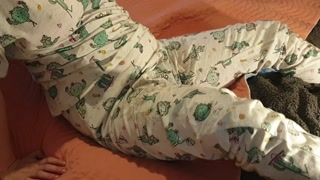 ⭐ Cute Lazy Girl Wets Her Pyjamas Watching TV Lying On Her Tummy!