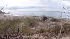Dirty French Instructor Gets Amateur Blowjob Near Nude Beach in Public For Strangers, Ending With Cumshot - MissCreamy