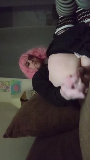 sissy femboy slut exposed with dildo