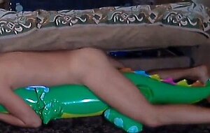 Big inflatable alligator humping cum