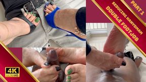 Two Goddesses, two pairs of feet and a ruined servant EmpressBellaSadic Goddess Grazi FootJob Arruined PART 1