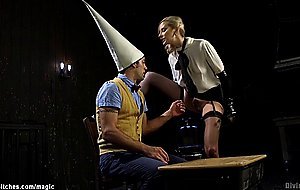 Femdom fuck slaveboy and gimp