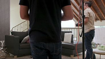 Behind the Scene from Camila Smith dominating and fisting her sexy slave Sofia Grace before been fucked by 3 big cocks in DP ,DPV