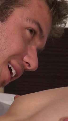 Unforgettable moment from "Angelic blonde girl Ash likes foreplay, fingering, and deep penetration"