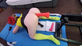 Big dildo bum fun on the fucking machine with Essex Girl Lisa