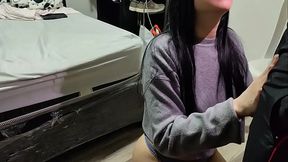 Cute Colombian slut wife gives deepthroat and asslicking to young man on Labor Day