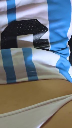 Emotional moment from &quot;My stepsister is excited about Argentina&#039;s victory and we celebrate having a very intense&quot;