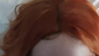 Red Head Geeks with Glasses Helped Stepbrother Cum on her Face